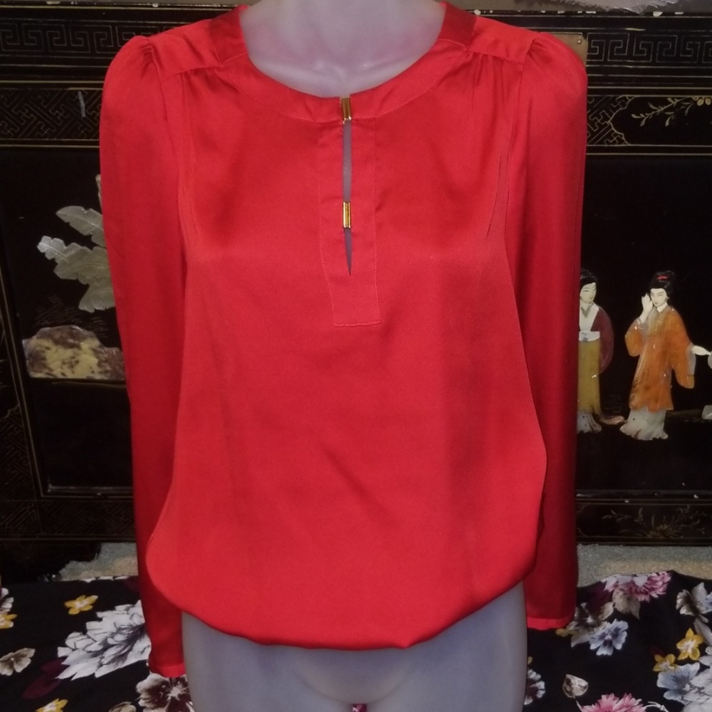 The Limited red silk blouse